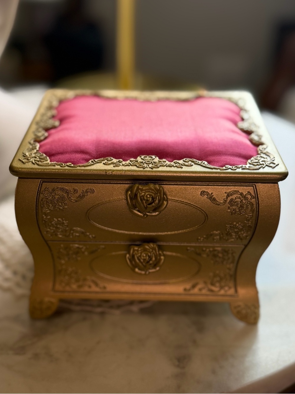 Betsey Johnson Metallic Gold Embossed Box
